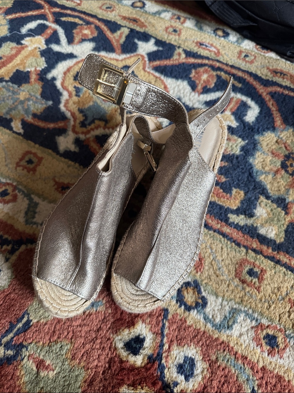 Kenneth Cole Metallic Gold Women's Espadrille Wedge Sandals